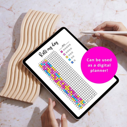 Example of the printable journal used digitally on an iPad, tablet, iPhone