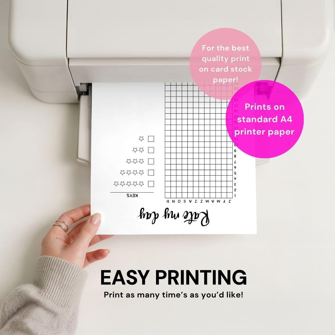 Printable journal designed for easy printing on standard A4 and A5 paper