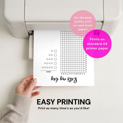 Printable journal designed for easy printing on standard A4 and A5 paper