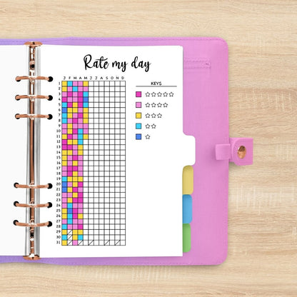 Exemple of printable journal bundle how to use, pixel habit yearly trackers pages